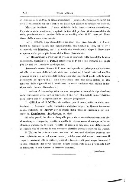 Folia medica periodico trimensile di patologia e clinica medica