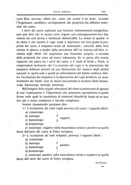 Folia medica periodico trimensile di patologia e clinica medica