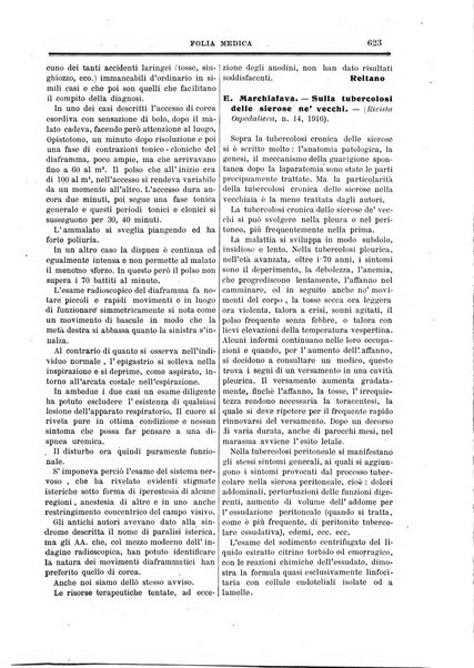 Folia medica periodico trimensile di patologia e clinica medica