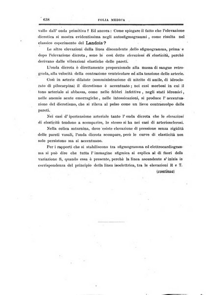 Folia medica periodico trimensile di patologia e clinica medica