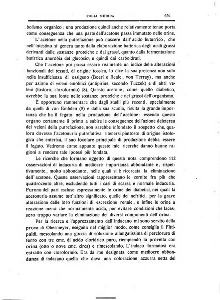 Folia medica periodico trimensile di patologia e clinica medica