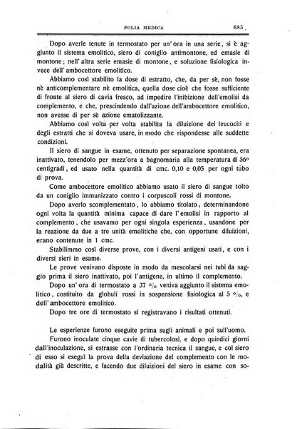 Folia medica periodico trimensile di patologia e clinica medica