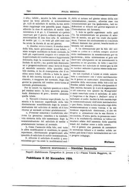 Folia medica periodico trimensile di patologia e clinica medica