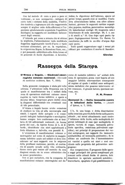 Folia medica periodico trimensile di patologia e clinica medica