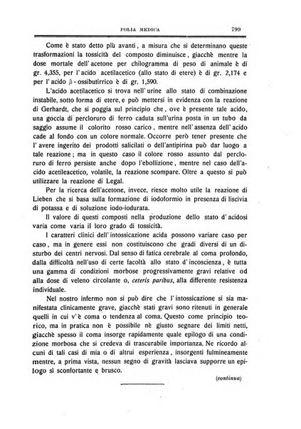 Folia medica periodico trimensile di patologia e clinica medica