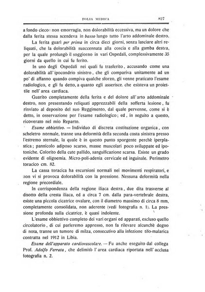 Folia medica periodico trimensile di patologia e clinica medica