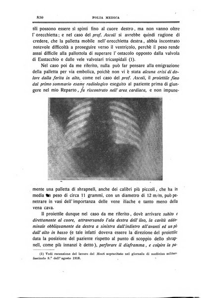 Folia medica periodico trimensile di patologia e clinica medica