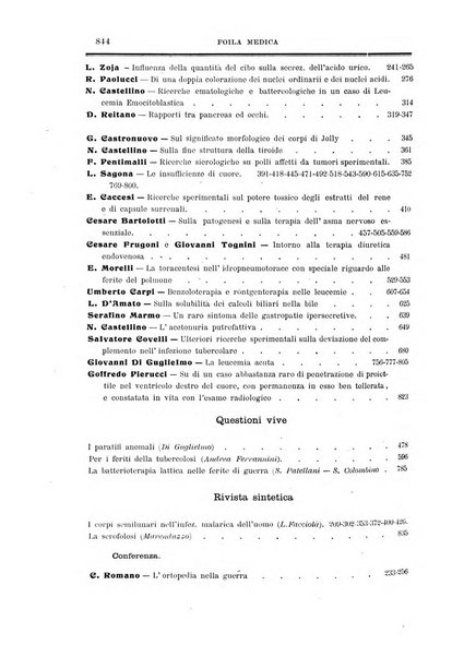 Folia medica periodico trimensile di patologia e clinica medica