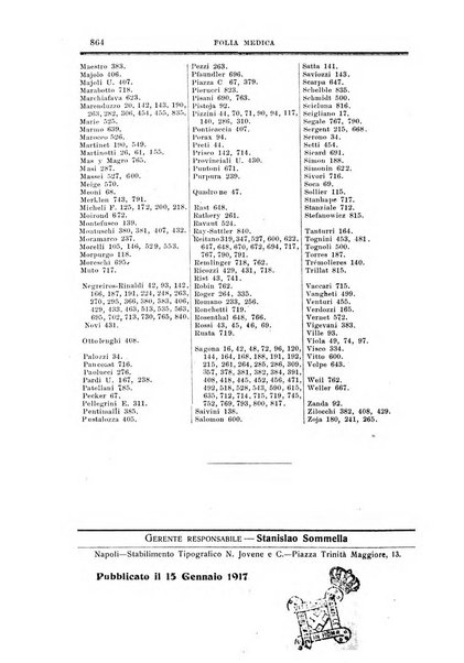 Folia medica periodico trimensile di patologia e clinica medica