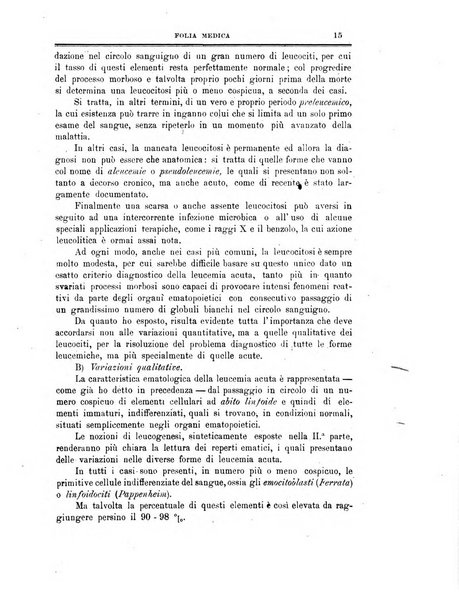 Folia medica periodico trimensile di patologia e clinica medica