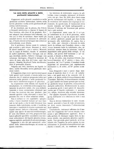 Folia medica periodico trimensile di patologia e clinica medica