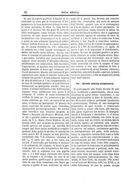 Folia medica periodico trimensile di patologia e clinica medica