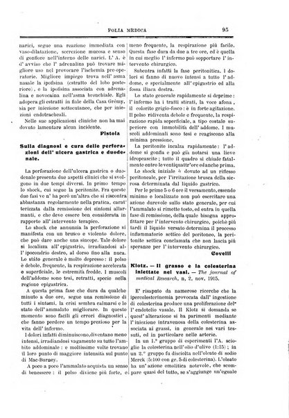 Folia medica periodico trimensile di patologia e clinica medica