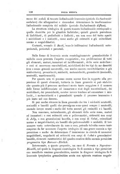 Folia medica periodico trimensile di patologia e clinica medica