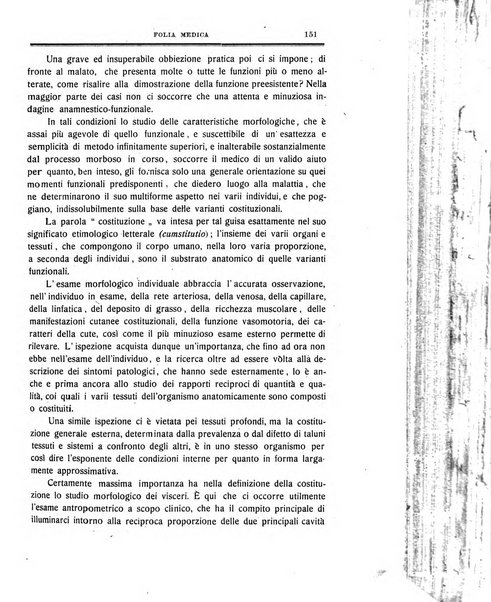 Folia medica periodico trimensile di patologia e clinica medica