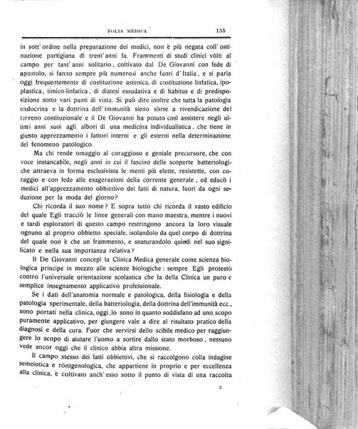 Folia medica periodico trimensile di patologia e clinica medica