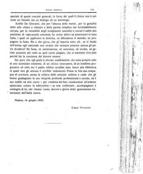 Folia medica periodico trimensile di patologia e clinica medica