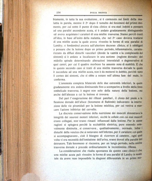 Folia medica periodico trimensile di patologia e clinica medica