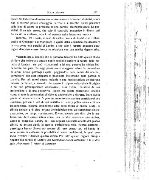 Folia medica periodico trimensile di patologia e clinica medica