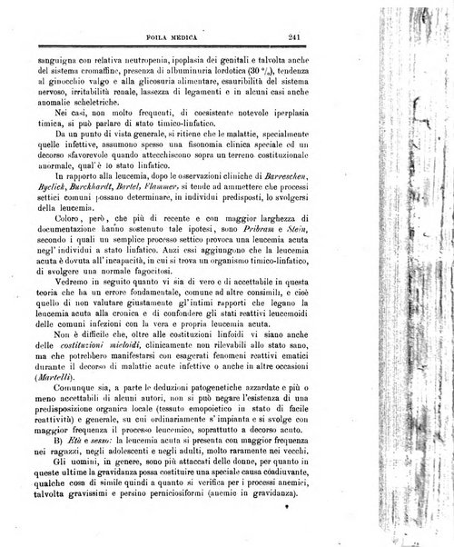 Folia medica periodico trimensile di patologia e clinica medica