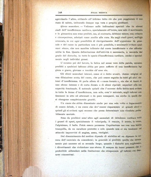 Folia medica periodico trimensile di patologia e clinica medica