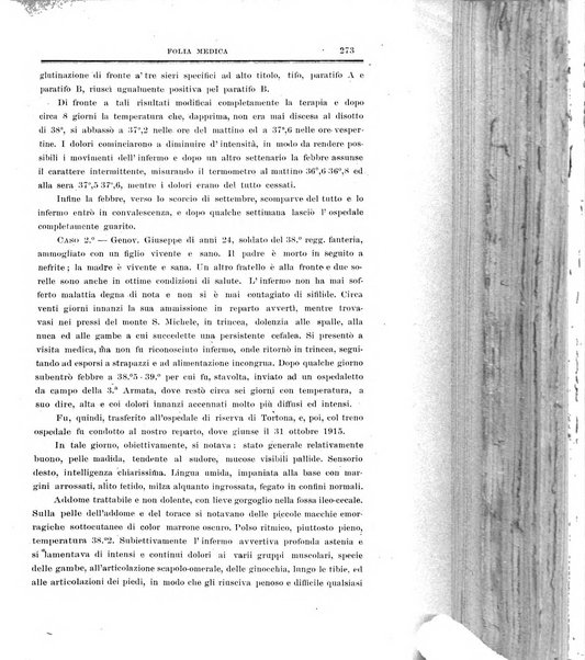 Folia medica periodico trimensile di patologia e clinica medica