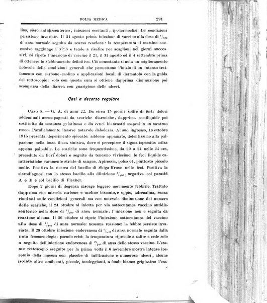 Folia medica periodico trimensile di patologia e clinica medica