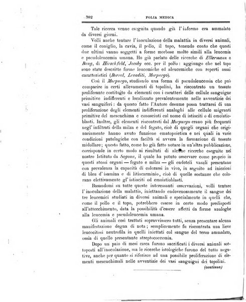 Folia medica periodico trimensile di patologia e clinica medica