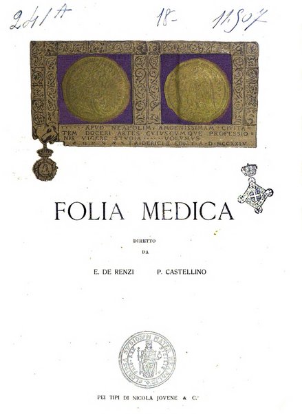 Folia medica periodico trimensile di patologia e clinica medica