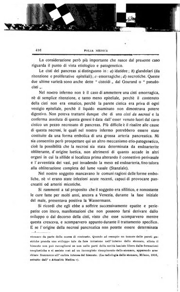 Folia medica periodico trimensile di patologia e clinica medica