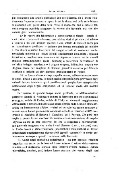 Folia medica periodico trimensile di patologia e clinica medica