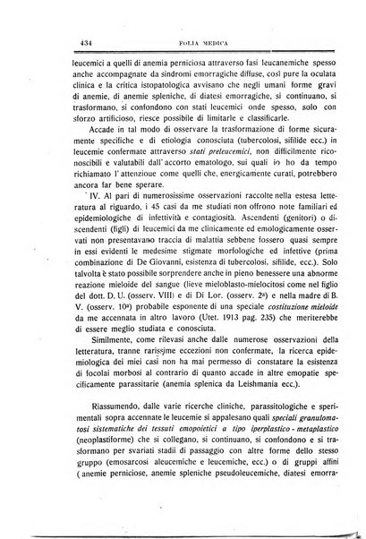 Folia medica periodico trimensile di patologia e clinica medica