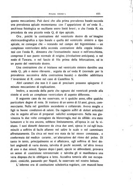 Folia medica periodico trimensile di patologia e clinica medica