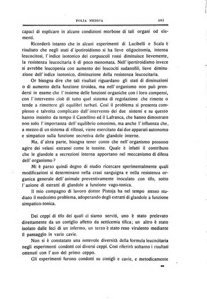 Folia medica periodico trimensile di patologia e clinica medica