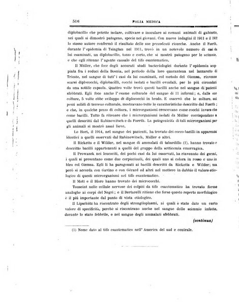 Folia medica periodico trimensile di patologia e clinica medica