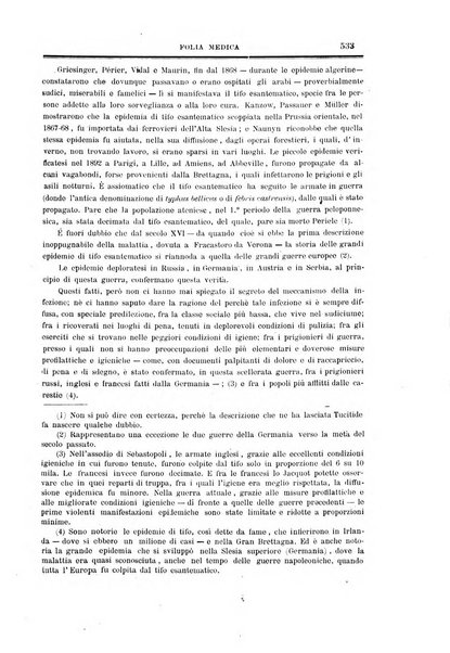 Folia medica periodico trimensile di patologia e clinica medica