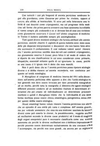 Folia medica periodico trimensile di patologia e clinica medica