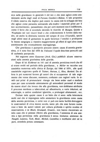 Folia medica periodico trimensile di patologia e clinica medica