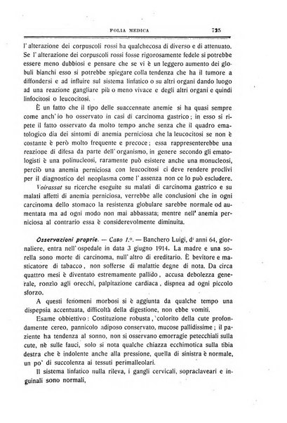 Folia medica periodico trimensile di patologia e clinica medica