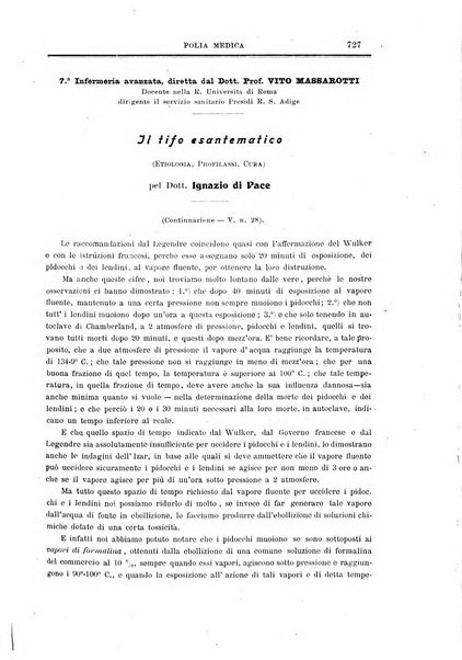 Folia medica periodico trimensile di patologia e clinica medica