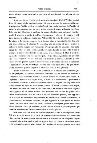 Folia medica periodico trimensile di patologia e clinica medica