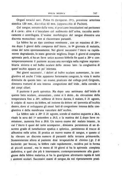 Folia medica periodico trimensile di patologia e clinica medica