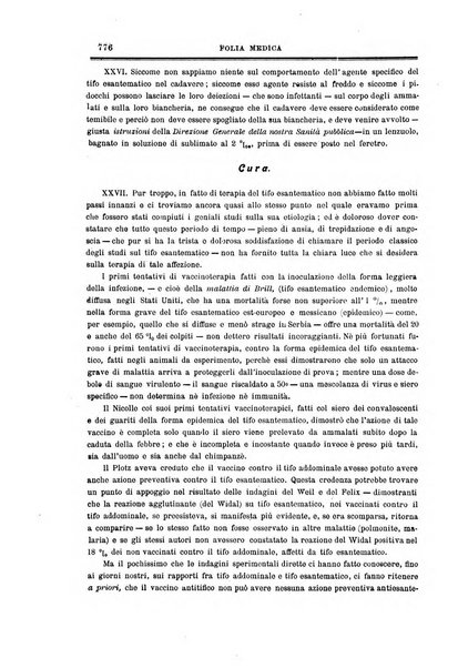 Folia medica periodico trimensile di patologia e clinica medica