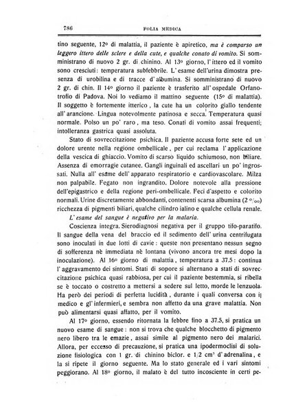 Folia medica periodico trimensile di patologia e clinica medica