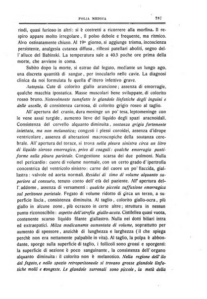 Folia medica periodico trimensile di patologia e clinica medica