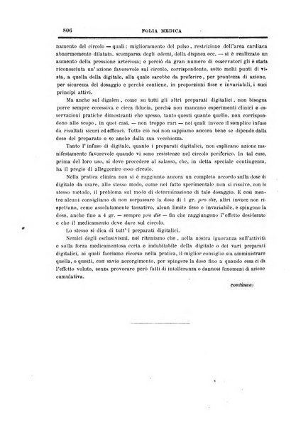 Folia medica periodico trimensile di patologia e clinica medica