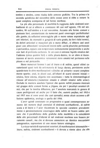 Folia medica periodico trimensile di patologia e clinica medica