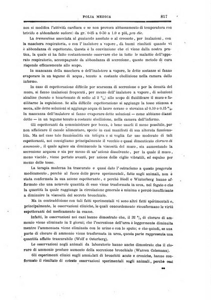 Folia medica periodico trimensile di patologia e clinica medica