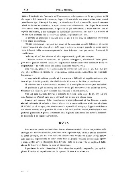 Folia medica periodico trimensile di patologia e clinica medica