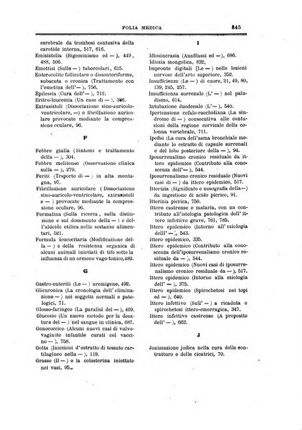 Folia medica periodico trimensile di patologia e clinica medica